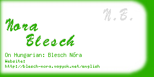 nora blesch business card